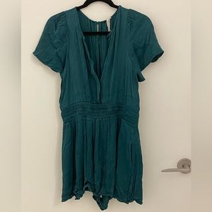 Anthropologie teal viscose somerset romper. Size M. In great condition.